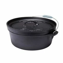 Promo 🛒 Camping Cookware Campfire Pre Seasoned Cast Iron Camp Oven 12 Quart 😍