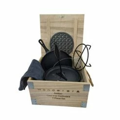 Cheapest 👏 Camping Cookware Wanderer Settler 4.5QT Cast Iron Set -7 Piece 💯 -Camping Cooking Equipment Shop BCF 602321 19 hi res